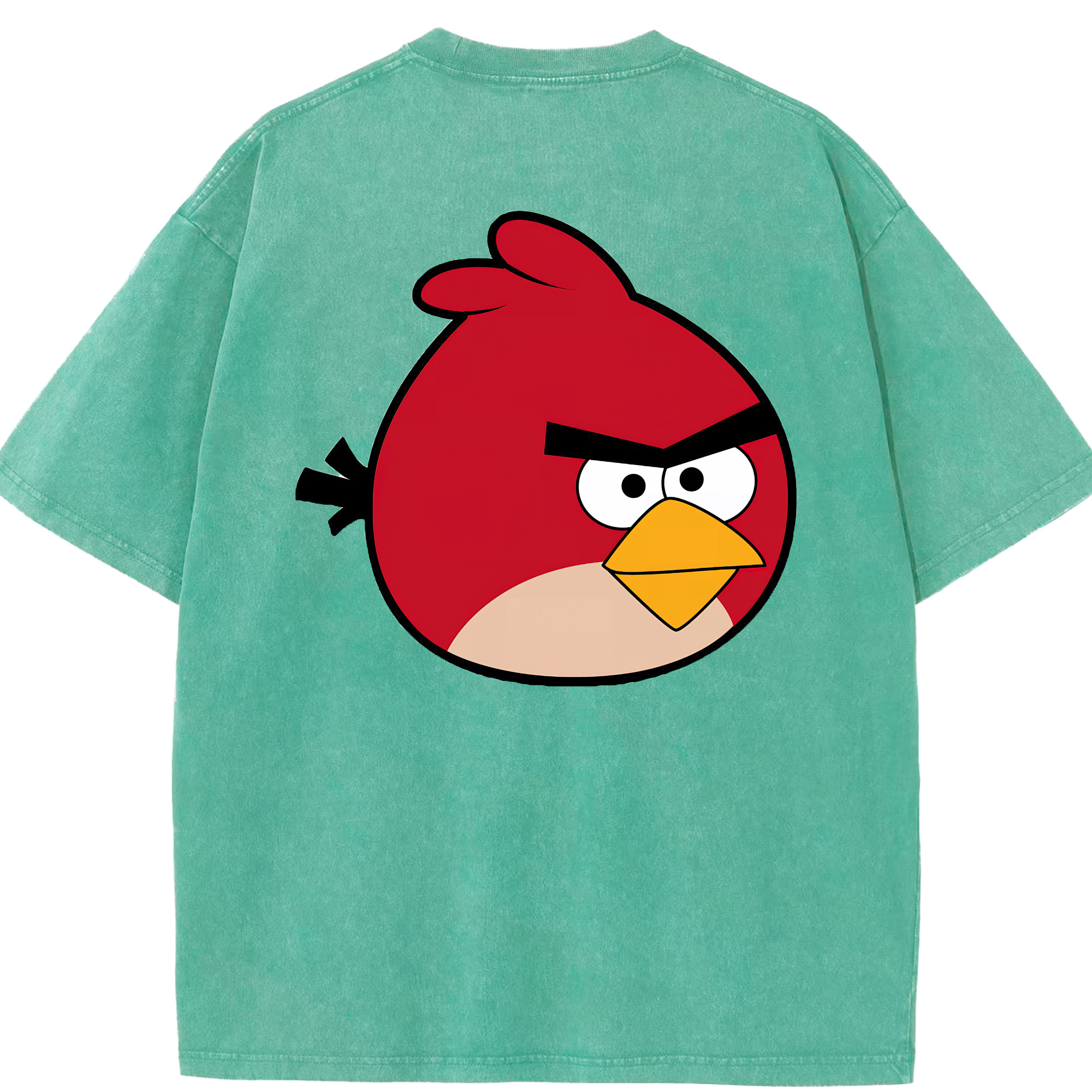 （画像用） Angry Birds アングリーバード 綿100% ヴィンテージ風 半袖Tシャツ（背面プリント）